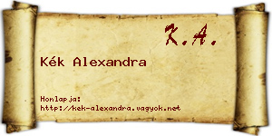 Kék Alexandra névjegykártya